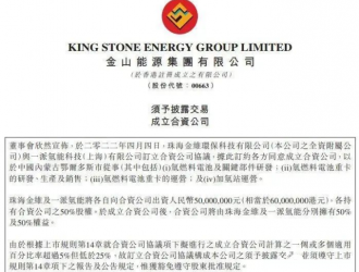總投資1億！金山能源擬與一派氫能設立氫能合資公司