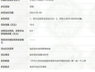 因廢漆渣未按要求貯存，小鵬汽車被罰款10萬元
